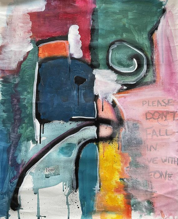 Tulum Memory I — Acrylic, spray paint and Sharpie on canvas
