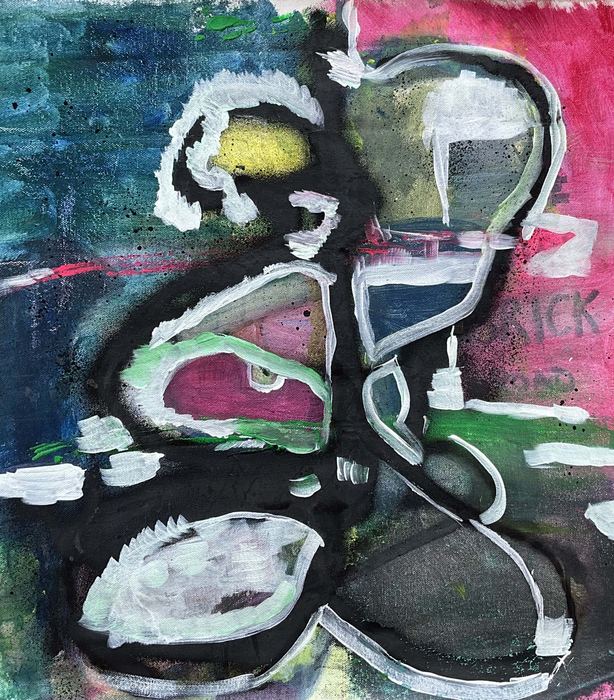 Tulum Memory II — Acrylic, spray paint and Sharpie on canvas