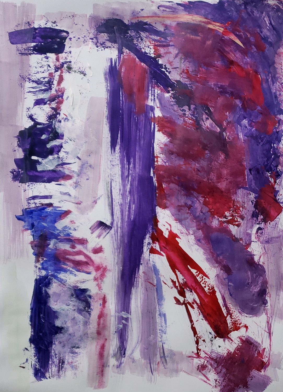 Restless Stillness I — Acrylic on paper · custom frame, glass front, 72 × 52 cm