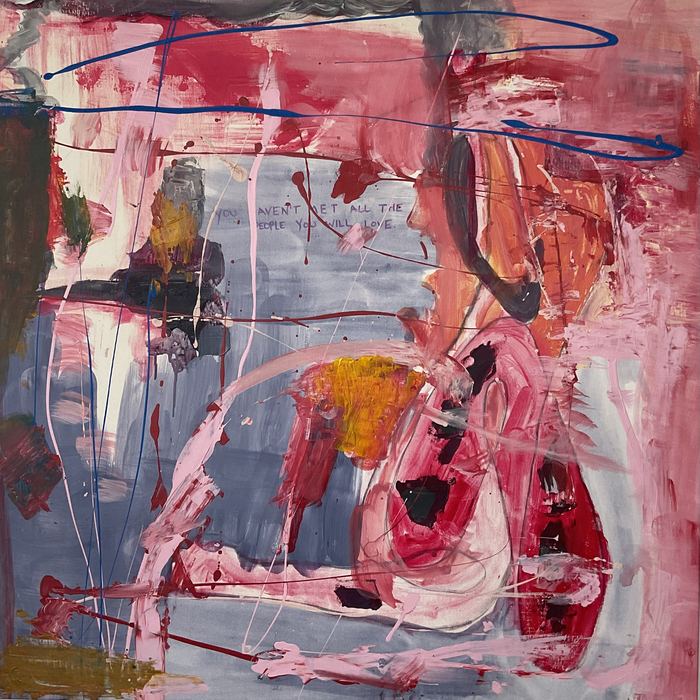 Untitled (Red Line) — Acrylic on canvas